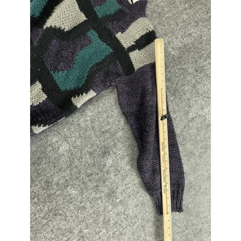 Sears Roebuck Sweater Mens Medium Vintage Hand Knit Pullover Purple N117